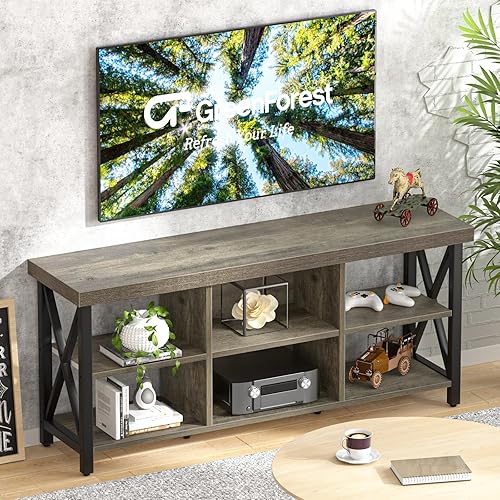 Miniatura 6 de GreenForest Soporte de TV para TV de hasta 65 pulgadas, mesa de centro con esquina redonda