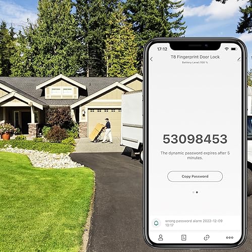 Miniatura 5 de Cerradura de manija de puerta - Perilla de puerta sin llave Cerradura de puerta Seguridad con código de teclado de huellas dactilares APP Key Silver