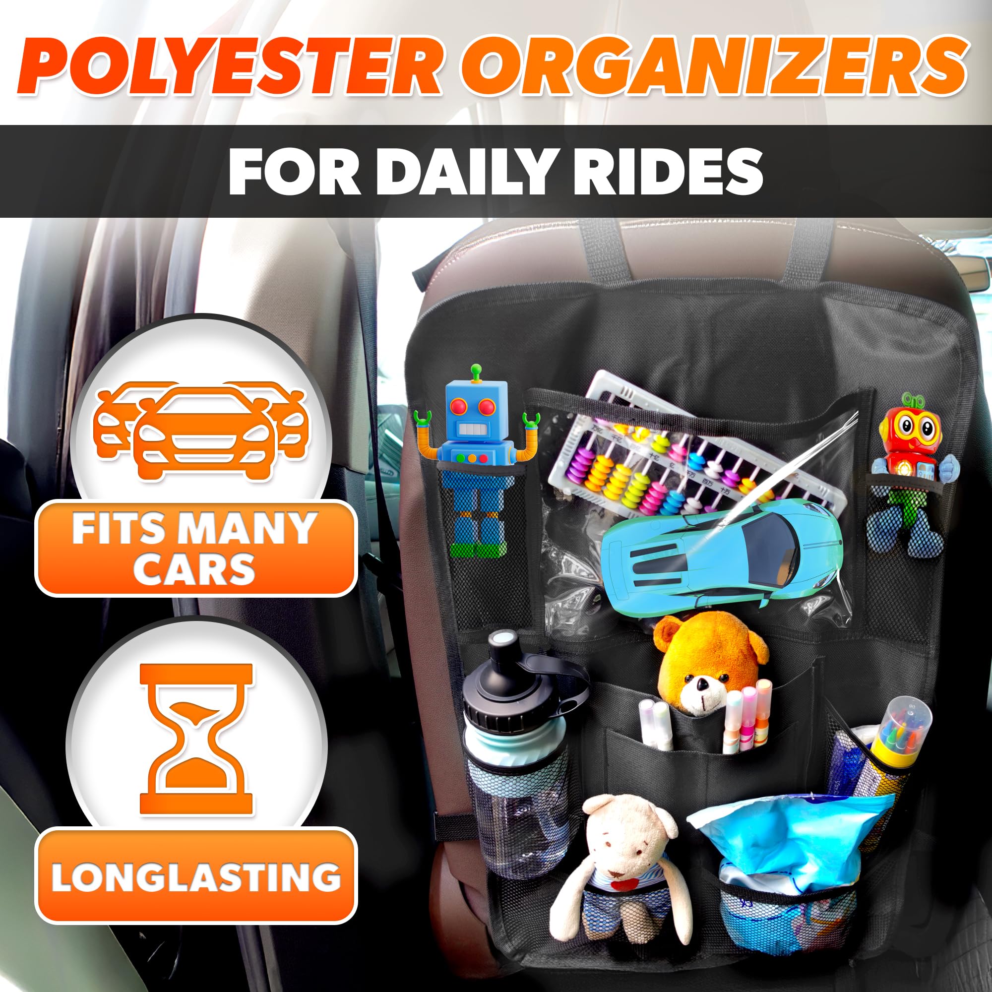 .n Organizador y almacenamiento para asiento trasero de coche, organizador