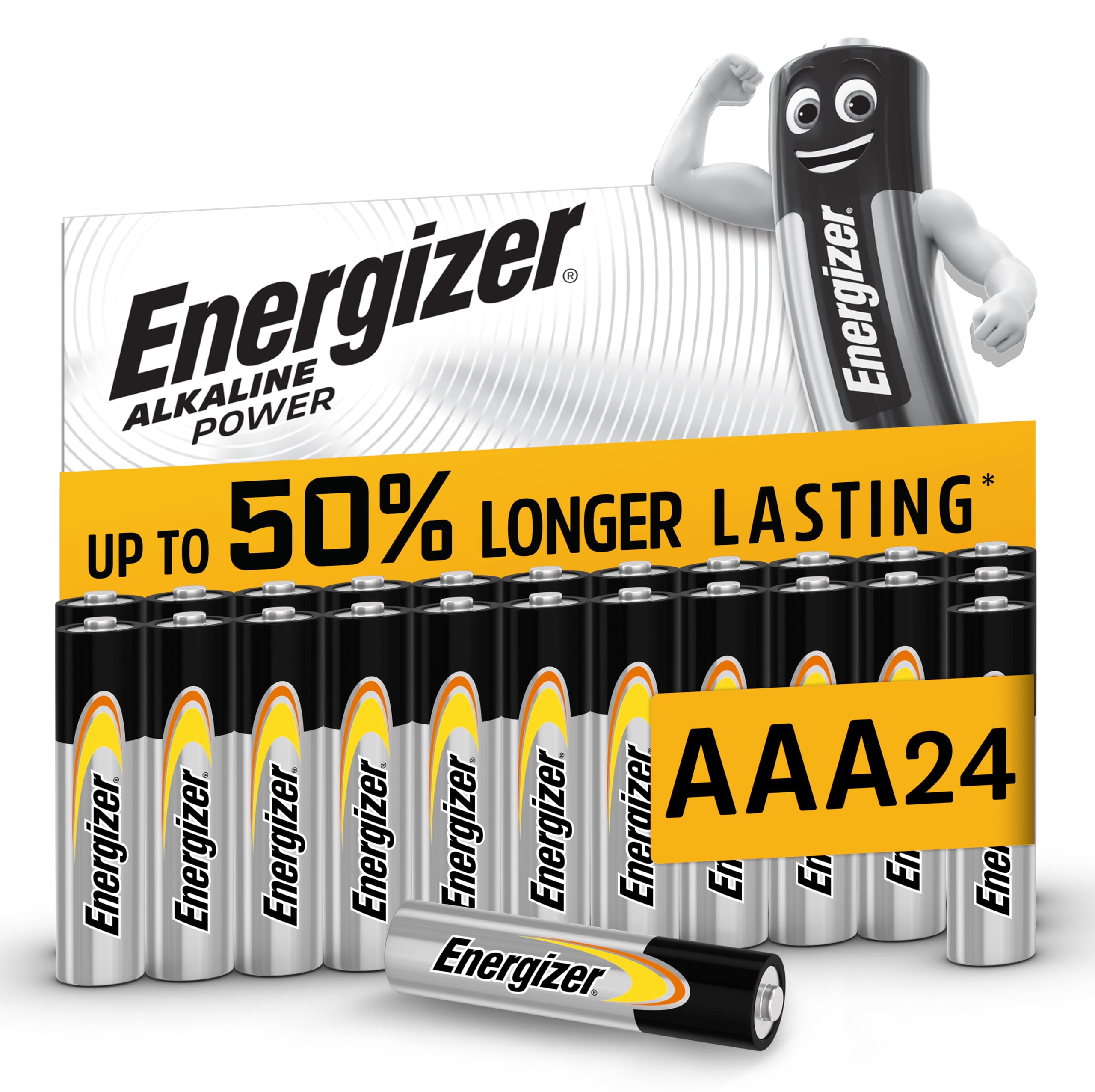 Energizer Alkaline Power - Piles AAA (Lot de 24) - Alcaline 1,5V - Énergie Longue durée - Idéales pour Les appareils du Quotidien - Emballage 100% Recyclable - Conservation 7 Ans [Exclusivité Amazon]