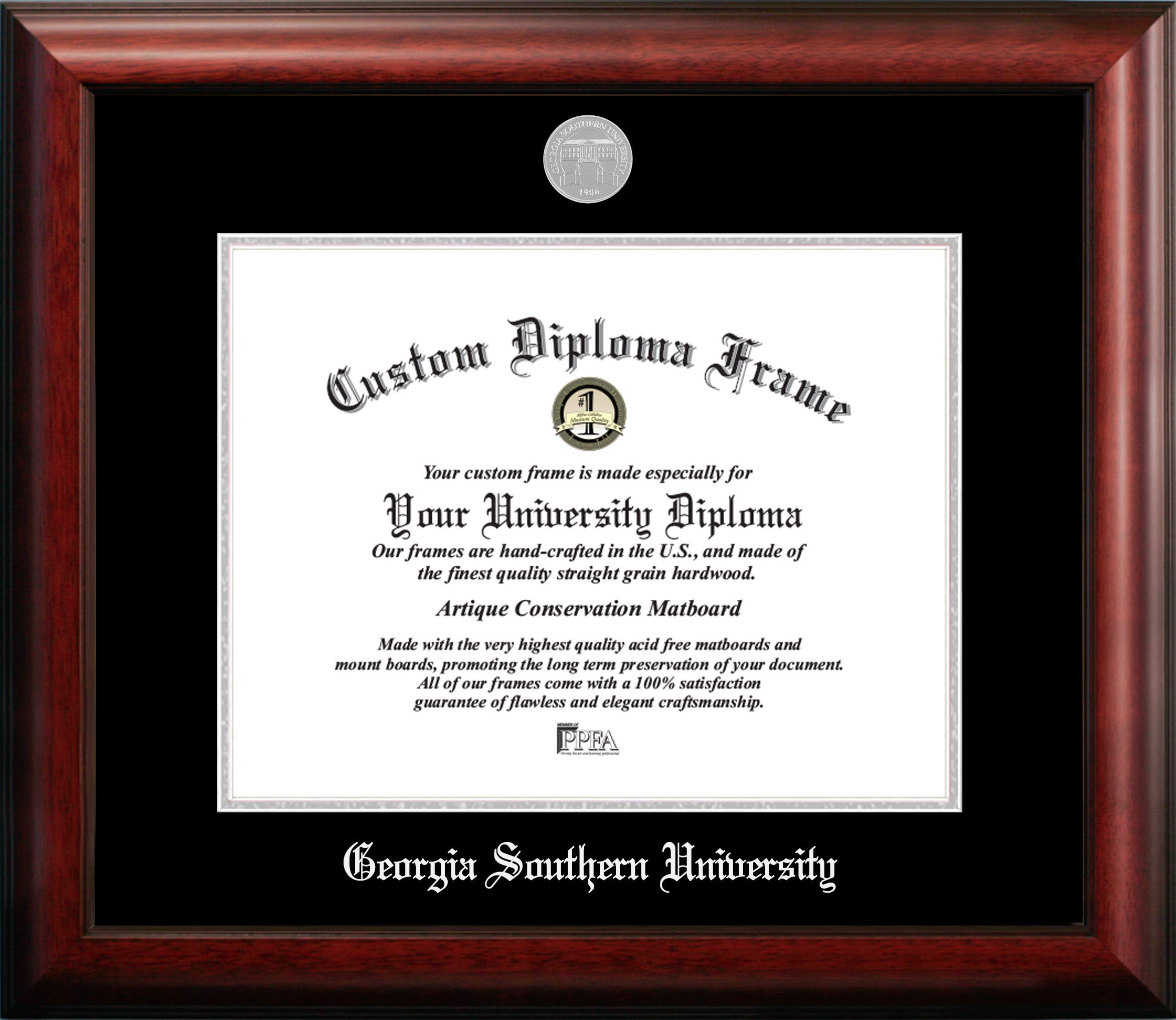 Campus Images NCAA Georgia Southern Eagles Unisex Silver Embossed Diploma Frame Georgia Southern 15W x 12H Silver Embossed Diploma Frame, Brown, One Size