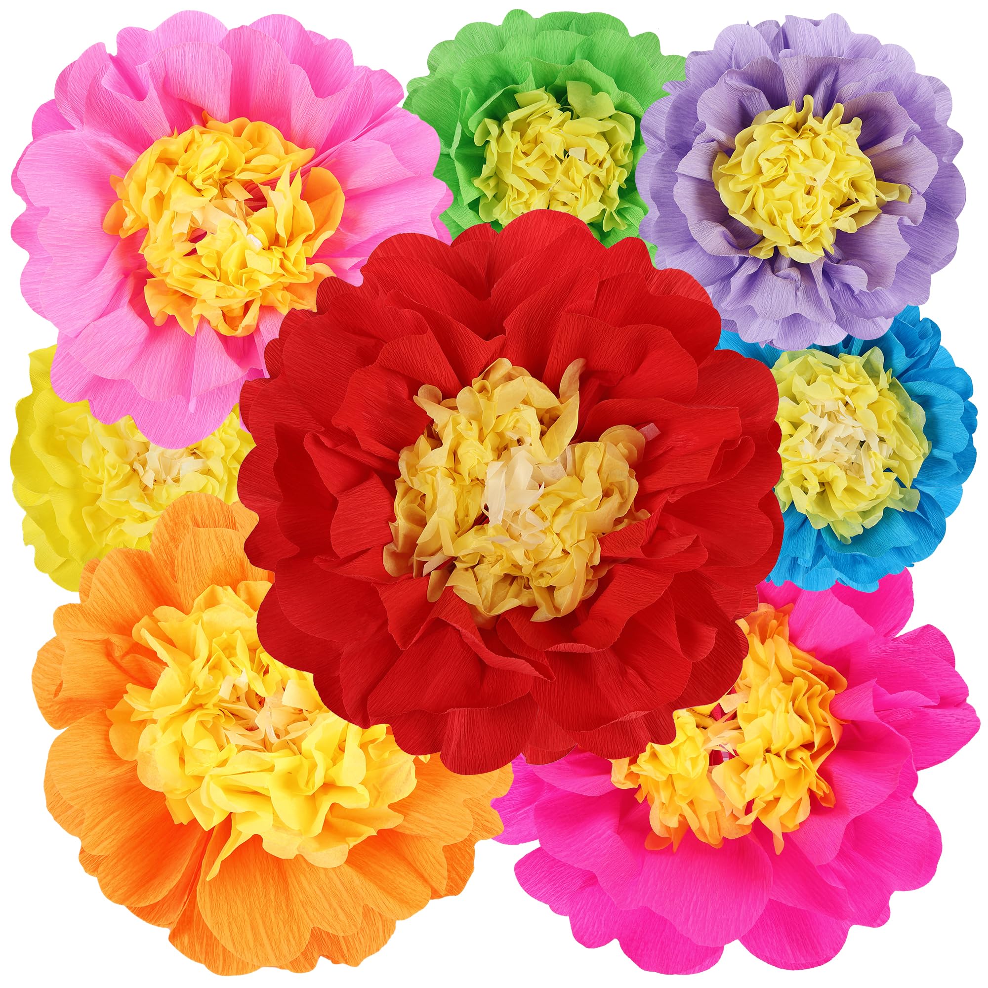 BestoFun Blumen Papier Fächer Dekoration Beige für Hochzeit Geburtstag