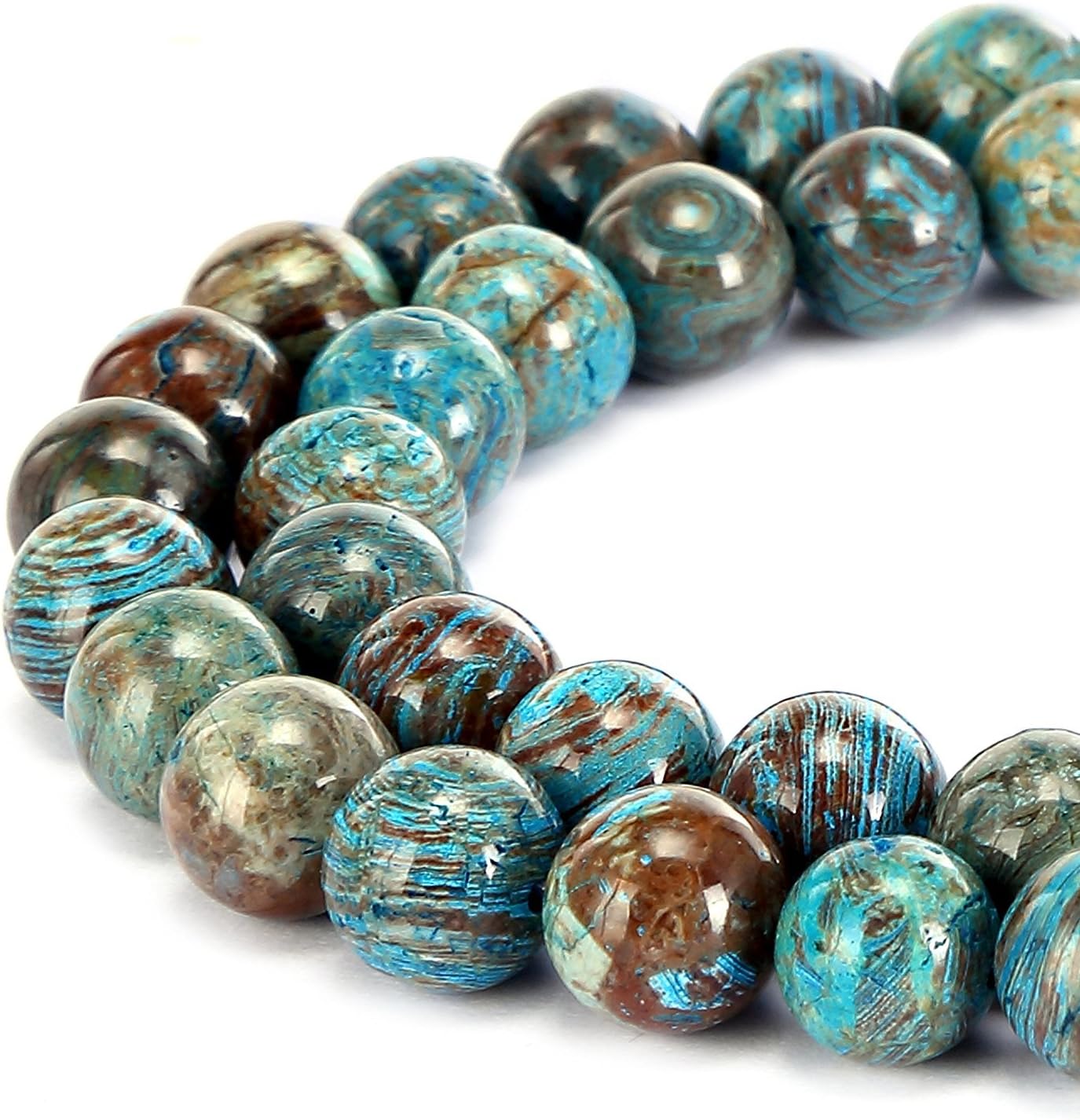 Gorgeous Natural Crazy Blue Lace Agate Gemstone Smooth Round Loose Beads 15.5 inch for Jewelry Making (8MM)