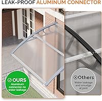 Vista 5 de VINGLI Toldo para ventana, toldo para puerta, 40 x 40 pulgadas, toldos para puertas, cubierta de policarbonato para puerta al aire libre, toldo