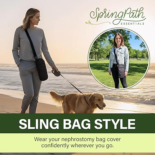 Miniatura 7 de Nephrostomy Crossbody 20.3 fl oz Tubo y cubierta de bolsa de drenaje (negro)