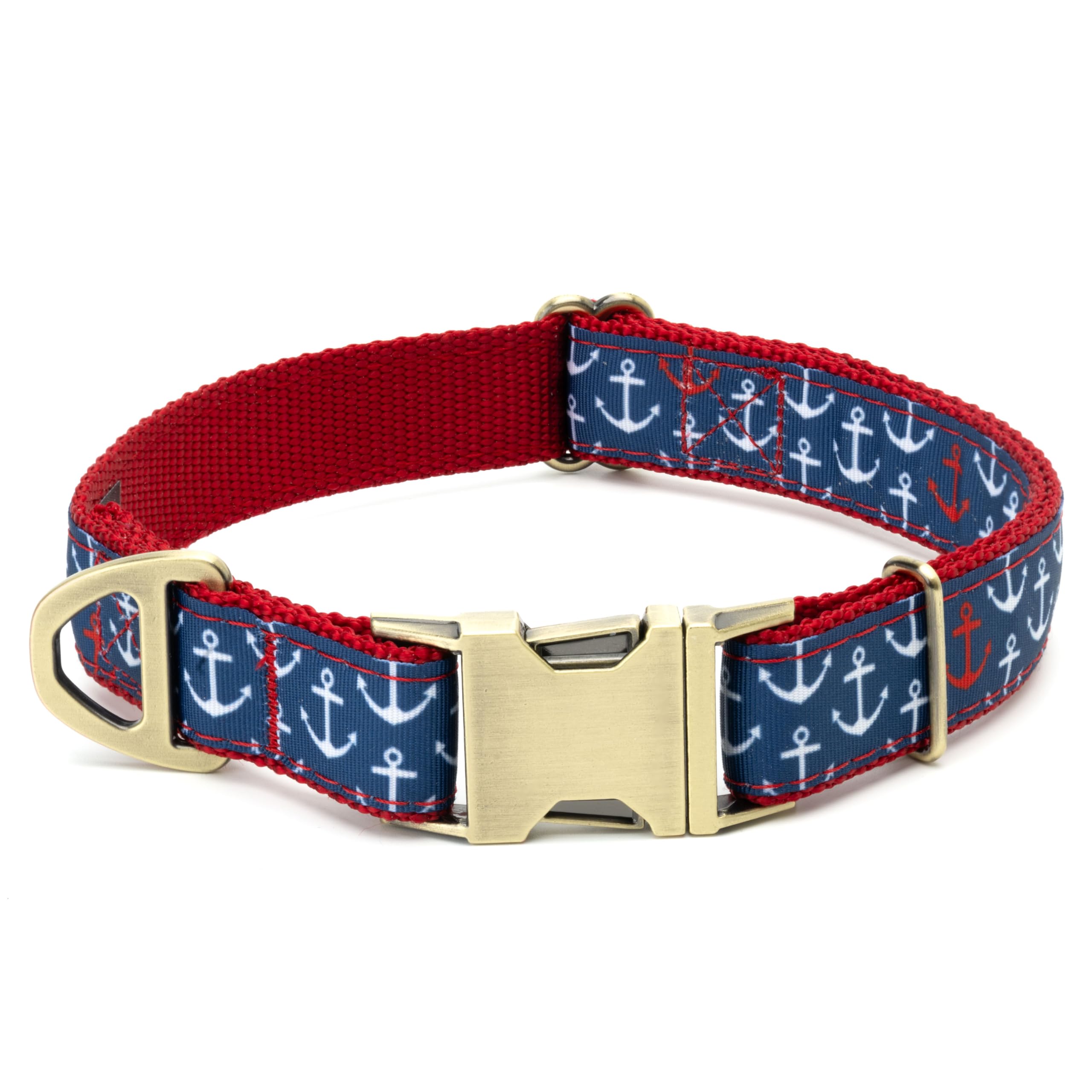 Country Brook Petz - Anchors Away Signature Dog Collar - We Donate to A Shelter with Each Purchase (1 Inch, Large)