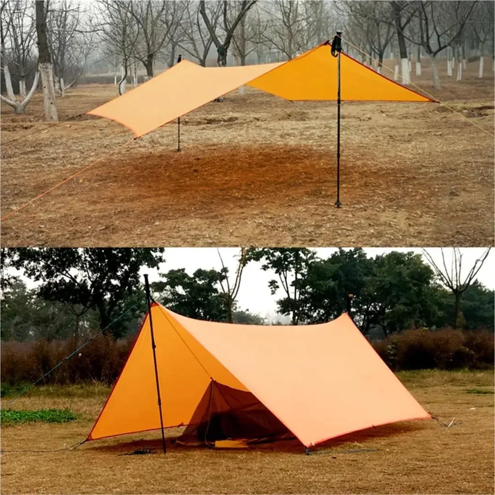 Bâche 20D double face en nylon avec revêtement en silicone ultra léger pour tente de plage, pergola, auvent de pluie, abri solaire de camping