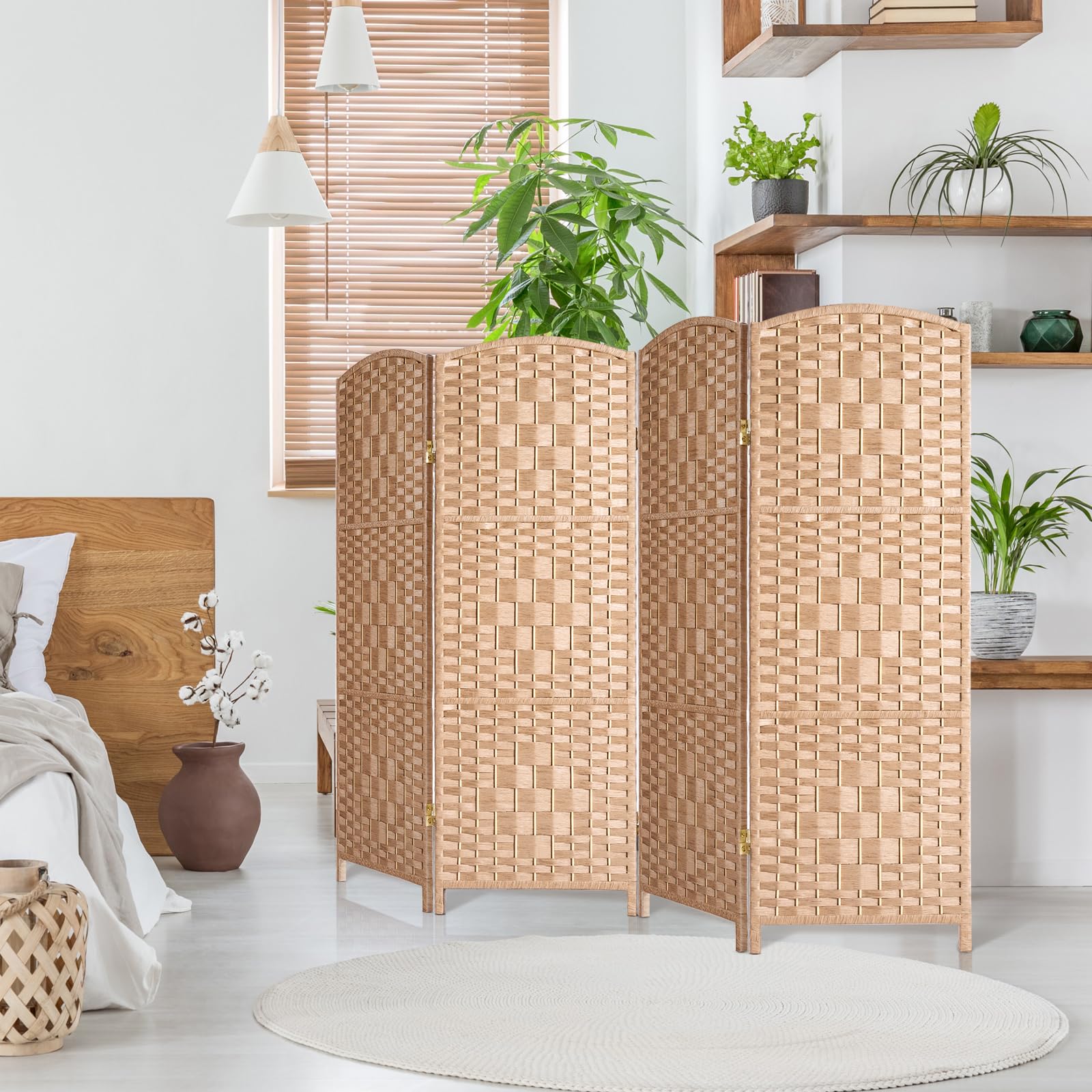 パーテーション 屏風 パーテーション Square Hollow Out Room Divider Paper, Foldable
