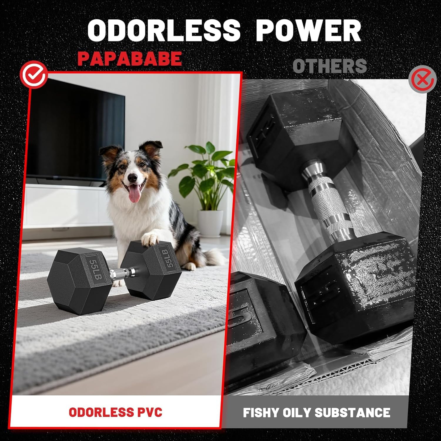 Hex Dumbbell Set 60-650lb, Weights Set Rubber Encased, Home Gym | Complete & Durable Cast Iron Core Odorless PVC Antiroll Hex Shape Ergonomic Chrome Handle Versatile Home Gym