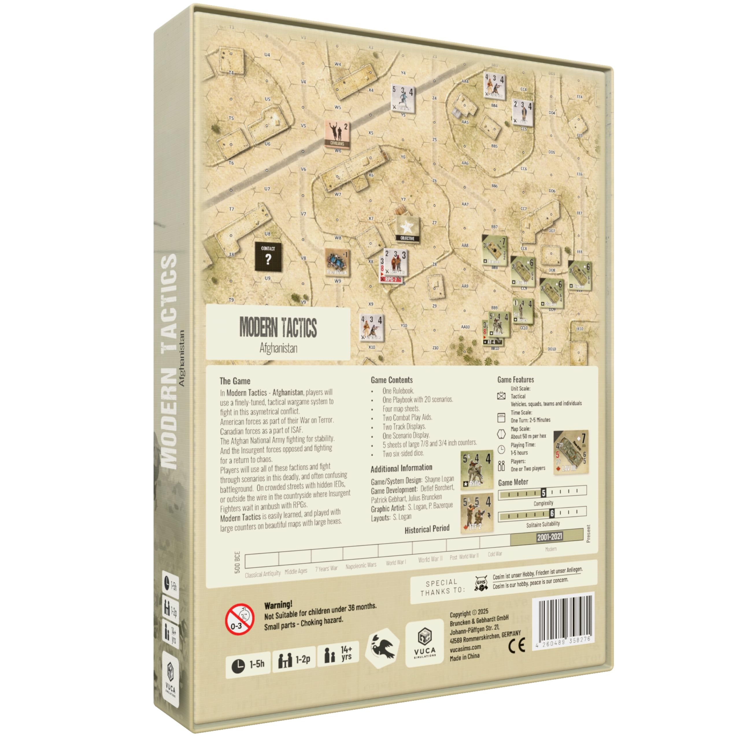Modern Tactics #1 - Afghanistan | Gioco di guerra tattico a livello di plotone con 20 scenari, combattimento Hex e contatore, Solo/2 giocatori, Simulazione di guerra moderna