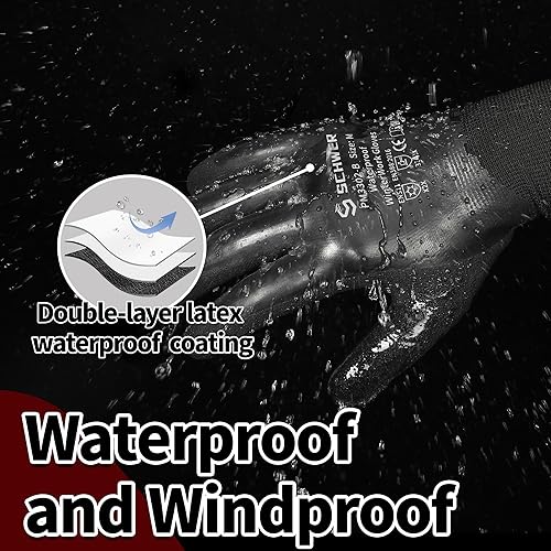 Miniatura 10 de Schwer Guantes de trabajo de invierno impermeables para hombres y mujeres, guantes de congelador dobles para clima frío al aire libre, para mantener