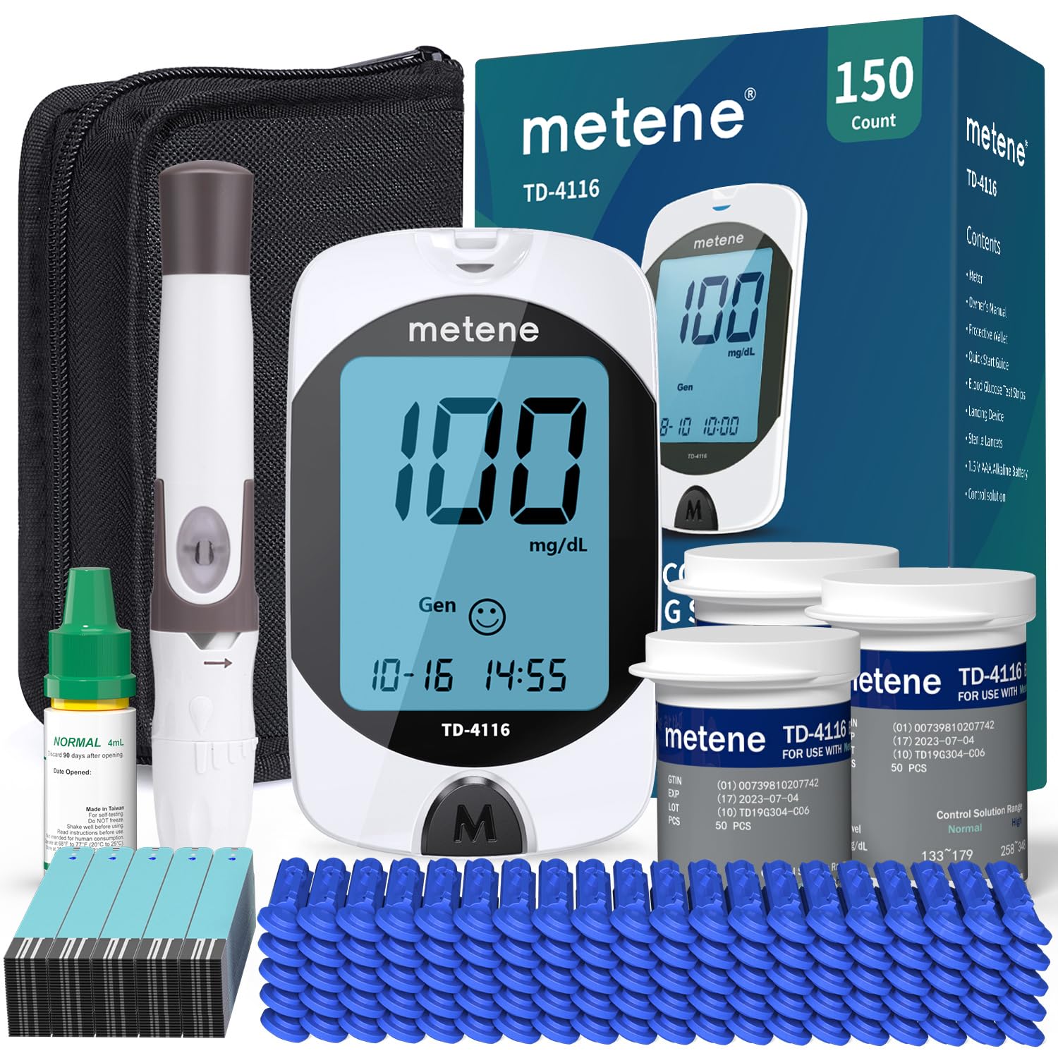 Metene Blood Glucose Monitor Kit - Accurate Diabetes Testing -8 Metene Blood Glucose Monitor Kit - Accurate Diabetes Testing -8