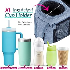 Swanoo Stroller Caddy Organizer With Cup Holder, Non-Slip Straps, Bag for Phone, Pet Accessories, Universal Fits Uppababby Vista v2 Wonderfold Wagon, Doona and More