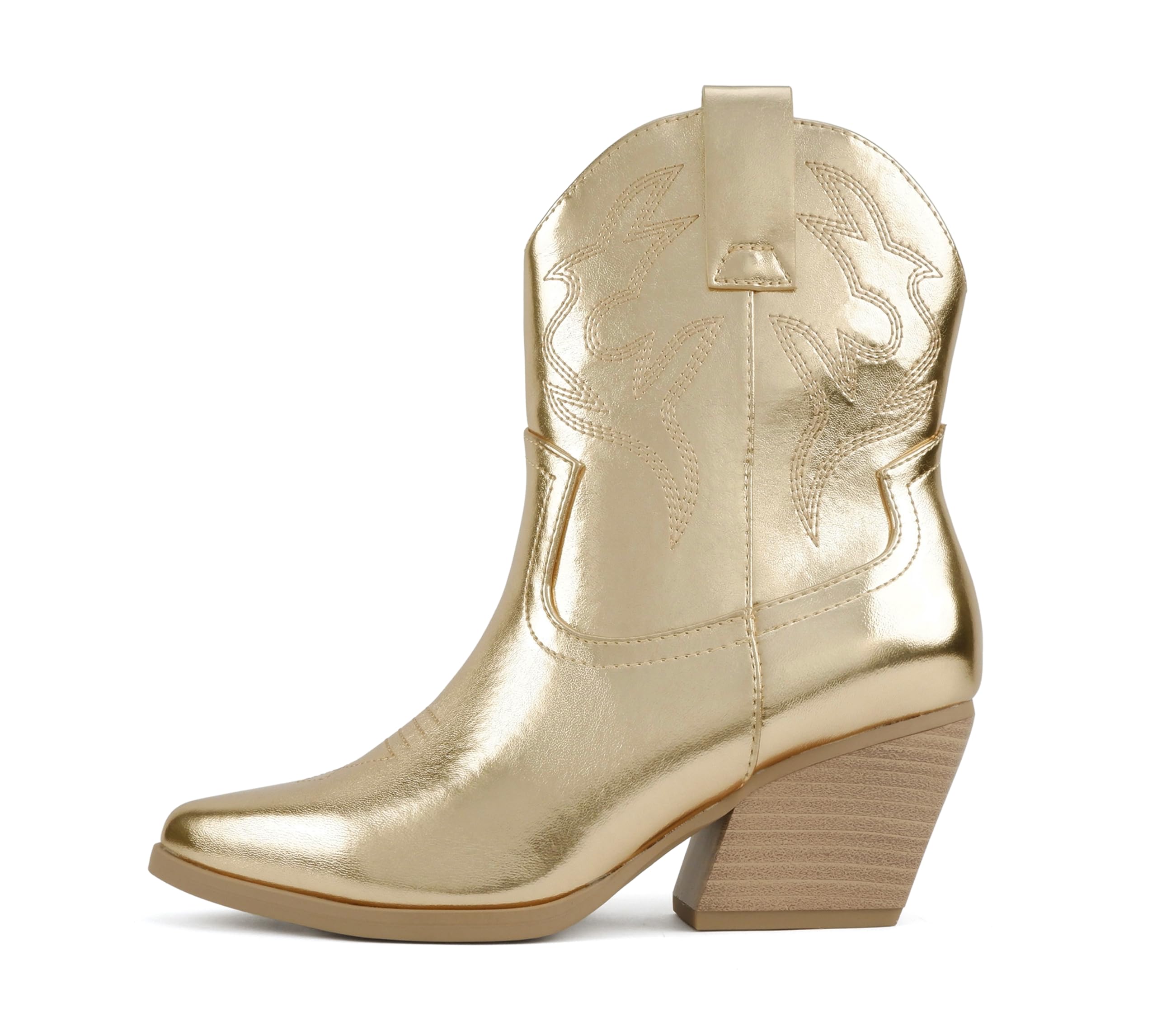 Soda “BLAZING” ~ Women Western Bootie Pointe Toe with Low Heel (Wide Fit Available)