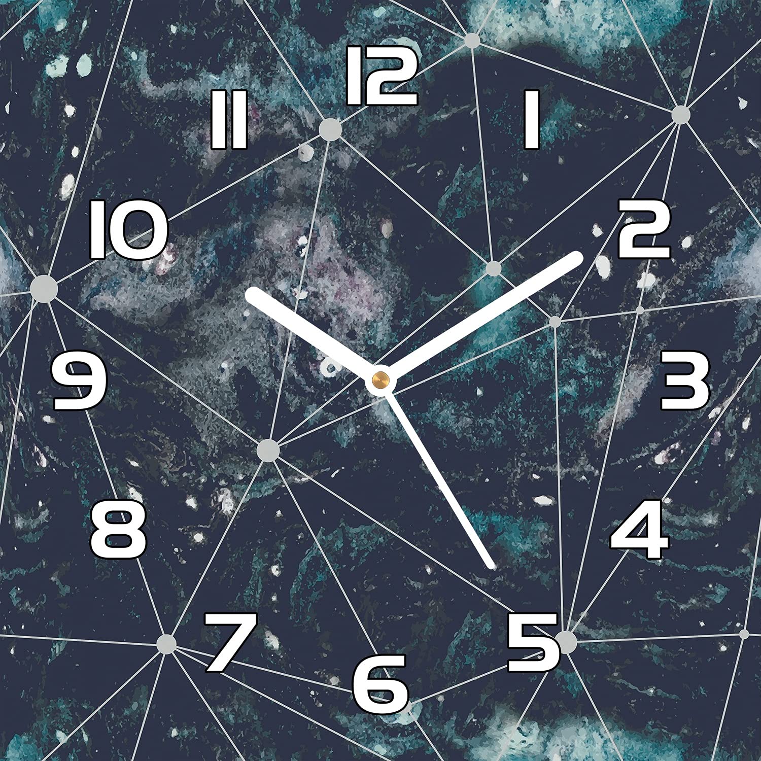 Horloge en verre moderne haut de gamme 30x30 cm motif abstrait chic pour bureau