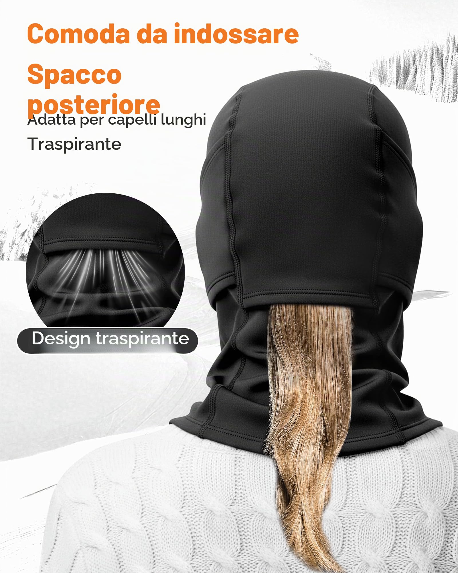GXCROR Passamontagna Balaclava - Maschera da sci a doppio strato, antivento e caldo per inverno, moto, sci, unisex