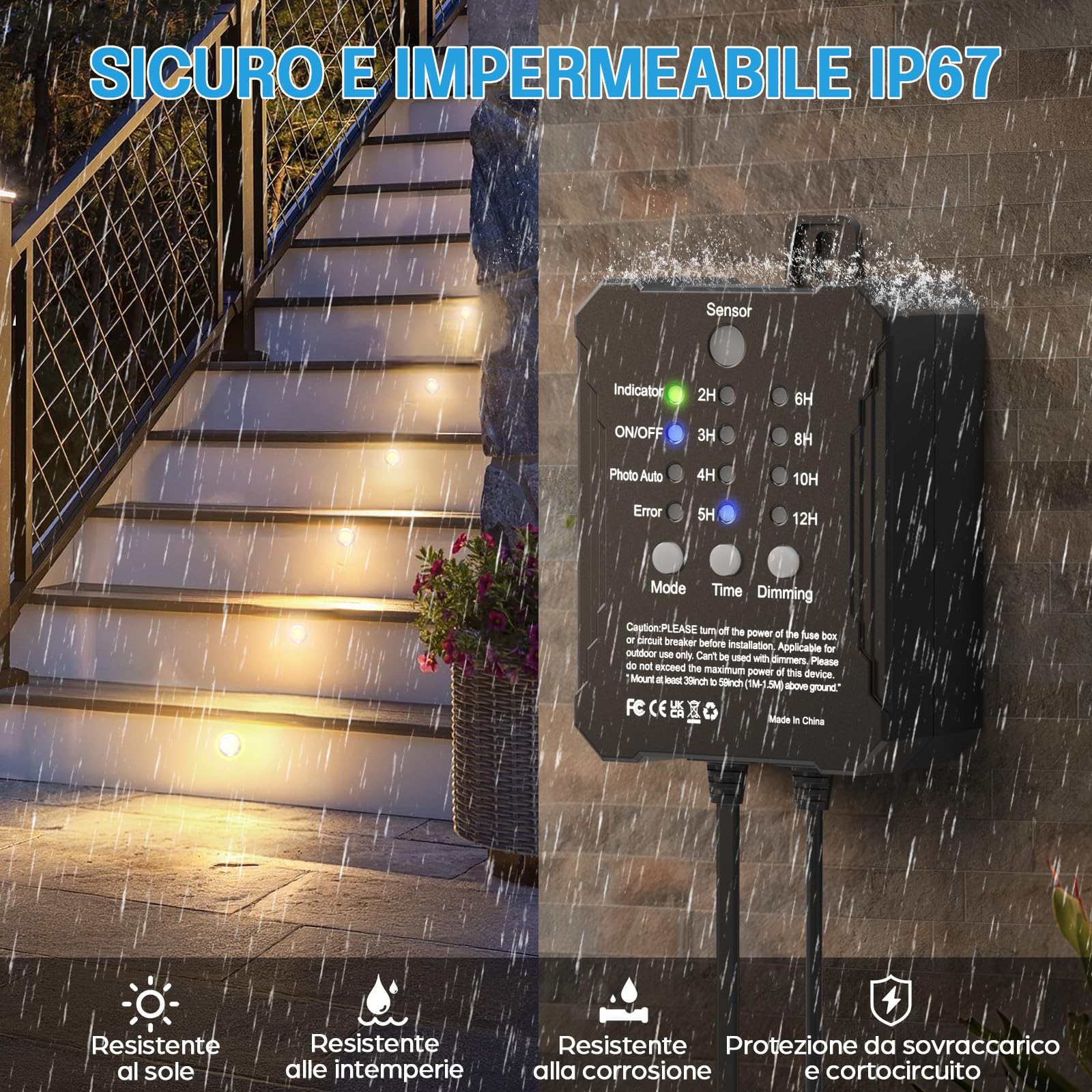 10 Faretti da Incasso per Esterno con Timer Trasformatore a Bassa Tensione e Sensore Fotocellula, IP67 Impermeabile Dimmerabile Faretto a Pavimento da Esterno per Terrazza Cucina Giardino Luce
