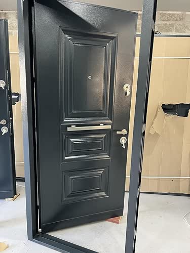 Puerta de entrada Blindada, Gris Antracita/Negro