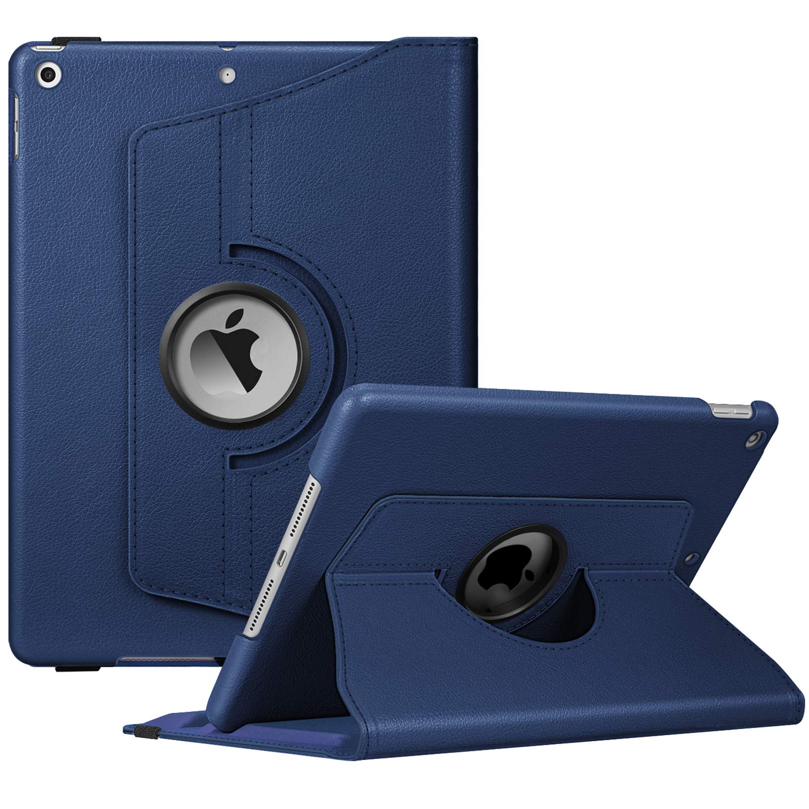 Fintie Rotating Case for iPad 9th Generation (2021) / 8th Generation (2020) / 7th Gen (2019) 10.2 Inch - 360 Degree Rotating Stand Cover with Pencil Holder, Auto Wake Sleep, Navy