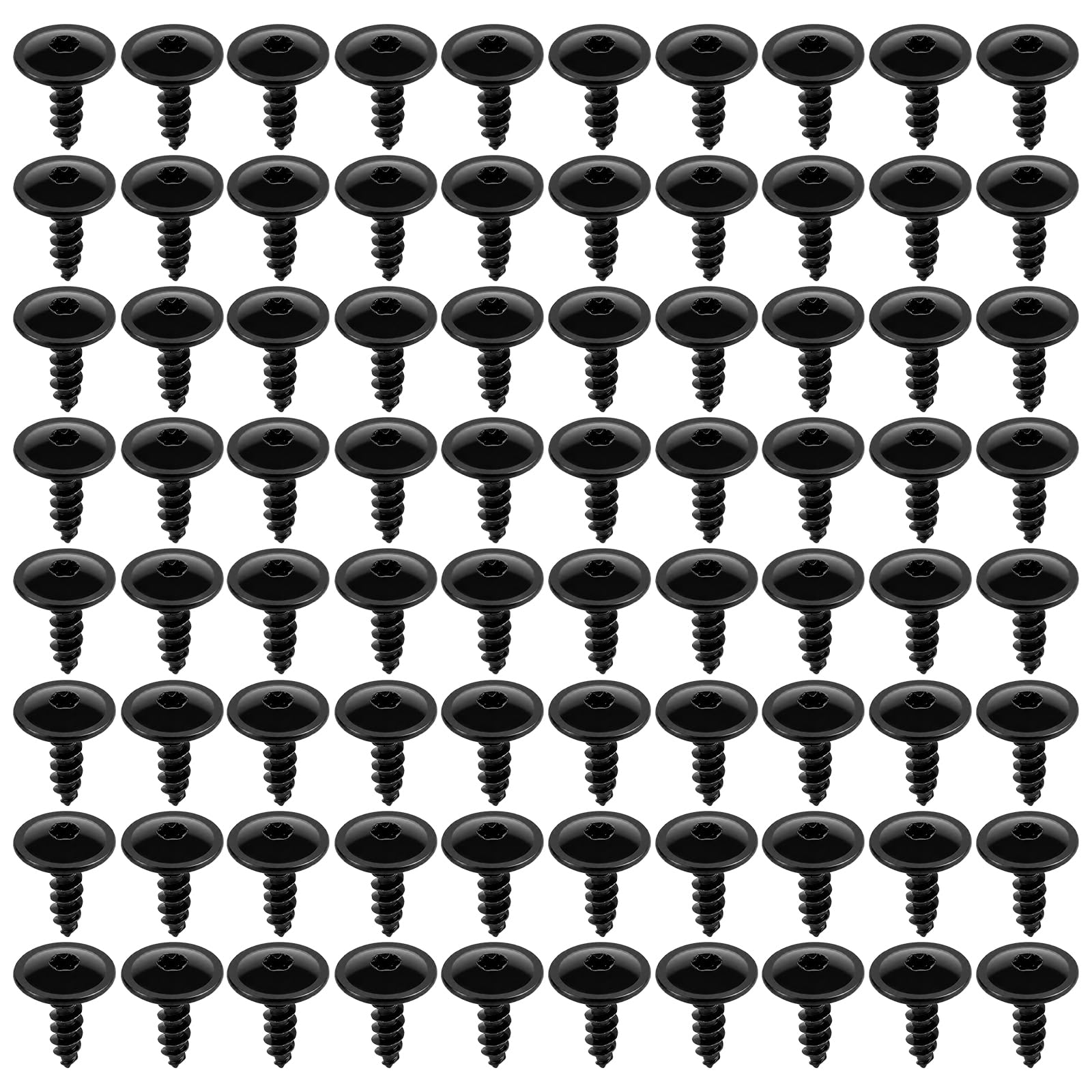 80 Pcs Self Tapping Screws Black, M5 x 16mm Torx Self Drilling Screws, Screw Bolt Retainer for Vehicle, Metal, Metalwork, Plastic, DIY