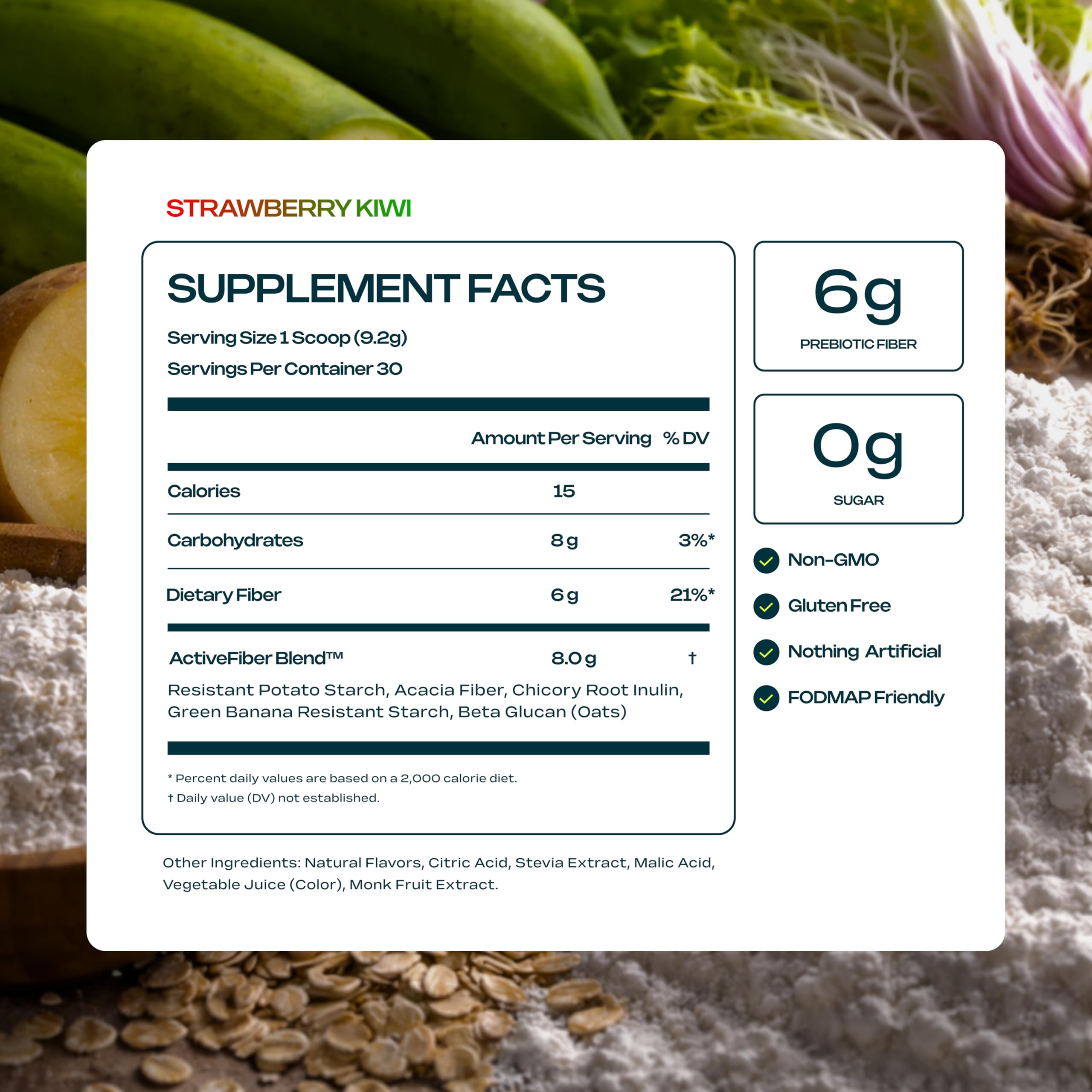 Prebiotic Fiber Supplement for Women & Men – 6g Prebiotic Fiber Powder for Gut Health, Bloating, Digestion & Regularity – Soluble & Insoluble, Sugar Free, Strawberry Kiwi, 30 Servings — Amazon image 4