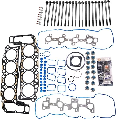 MLS - Juego de juntas de cabeza con tornillos de cabeza con sello de silicona para Dodge Dakota 2000-2003 para Dodge Ram 1500 2002-2003 para Dodge