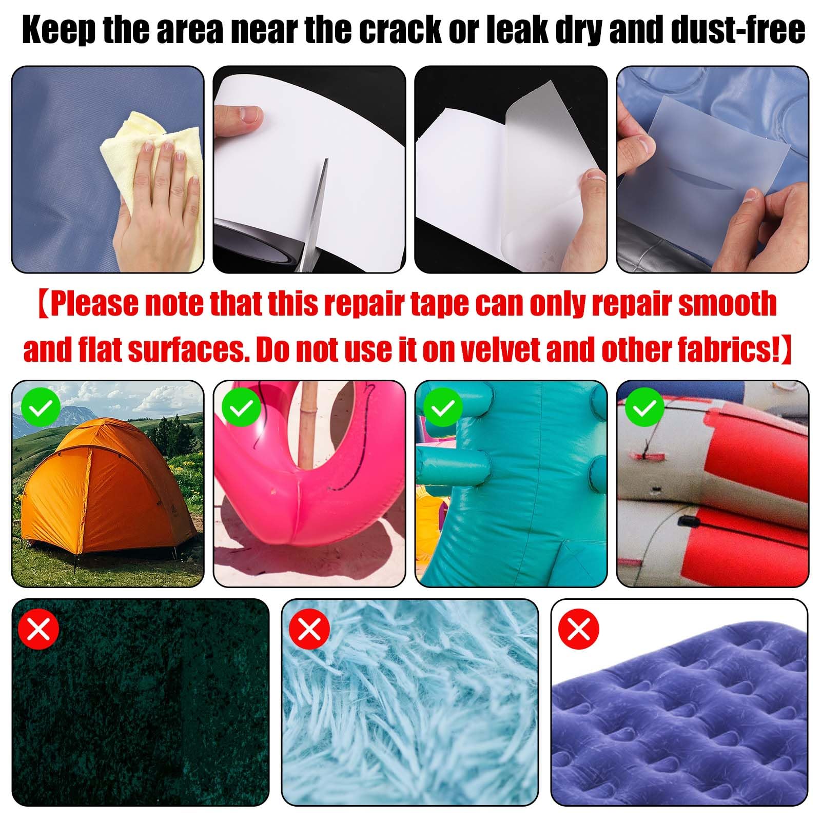 Pool Repair Tape, Parche de Reparación de Piscinas de TPU de 10 cm x 1,5 m Cinta de Reparación Inflable para Piscina Anillo de Natación Carpa Flotadores de Piscina Juguetes Inflables