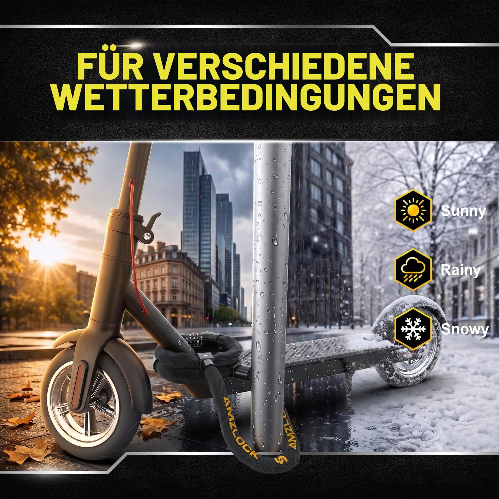 E Scooter Schloss mit Tasche, 5-stelliges Fahrrad-Zahlenschloss