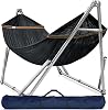 Tranquillo Double Hammock with Stand 550lb Capacity Double Hammock with Spreader Bar/Sturdy Flexible Hammock Stand Portable, Outdoor Indoor, Black