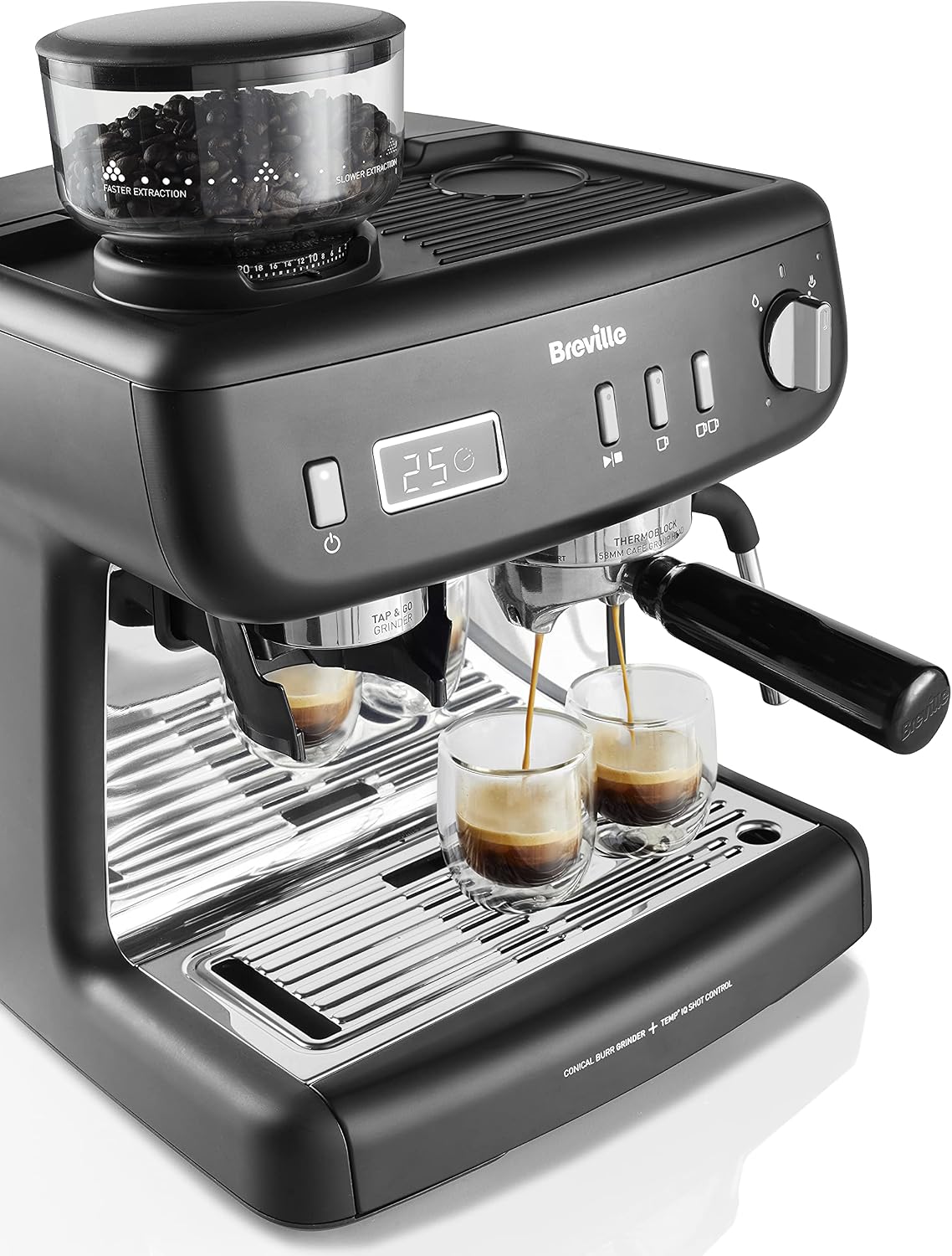 Barista Max+ Espresso de Breville, máquina de café con leche y capuchino|  Molienda y dosificación inteligentes | Bomba italiana de 15 Bar|Negra  [VCF152X] : Amazon.es: Hogar y cocina