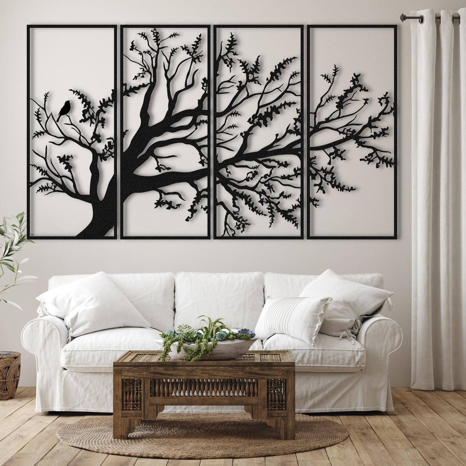Tree Of Life Metal Wall Art - Large Family Tree Wall Decor For Living Room, Bedroom, Office, Indoor/Outdoor