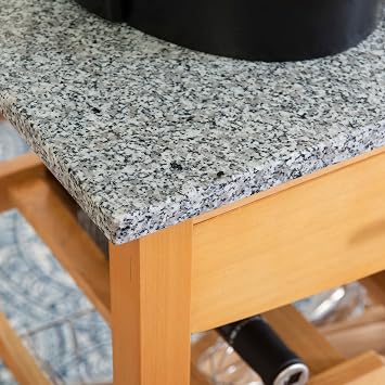 Linon Kitchen Island Granite Top, 33.88 x 22.8 x 15.63, Natural