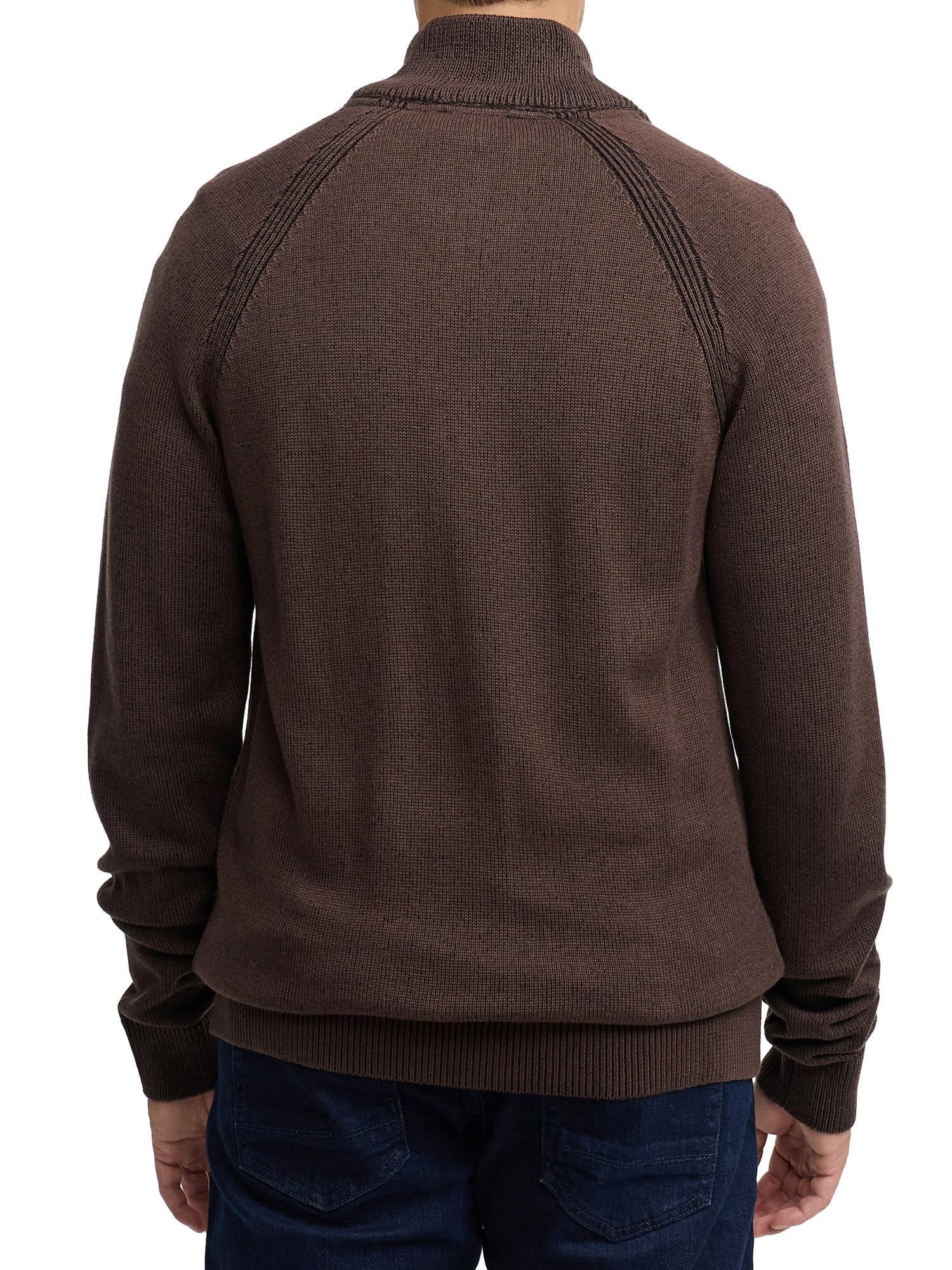 Indicode Herren INMassum Cardigan Strickjacke mit Stehkragen und Reißverschluss | Übergangsjacke aus Baumwollmix für Männer
