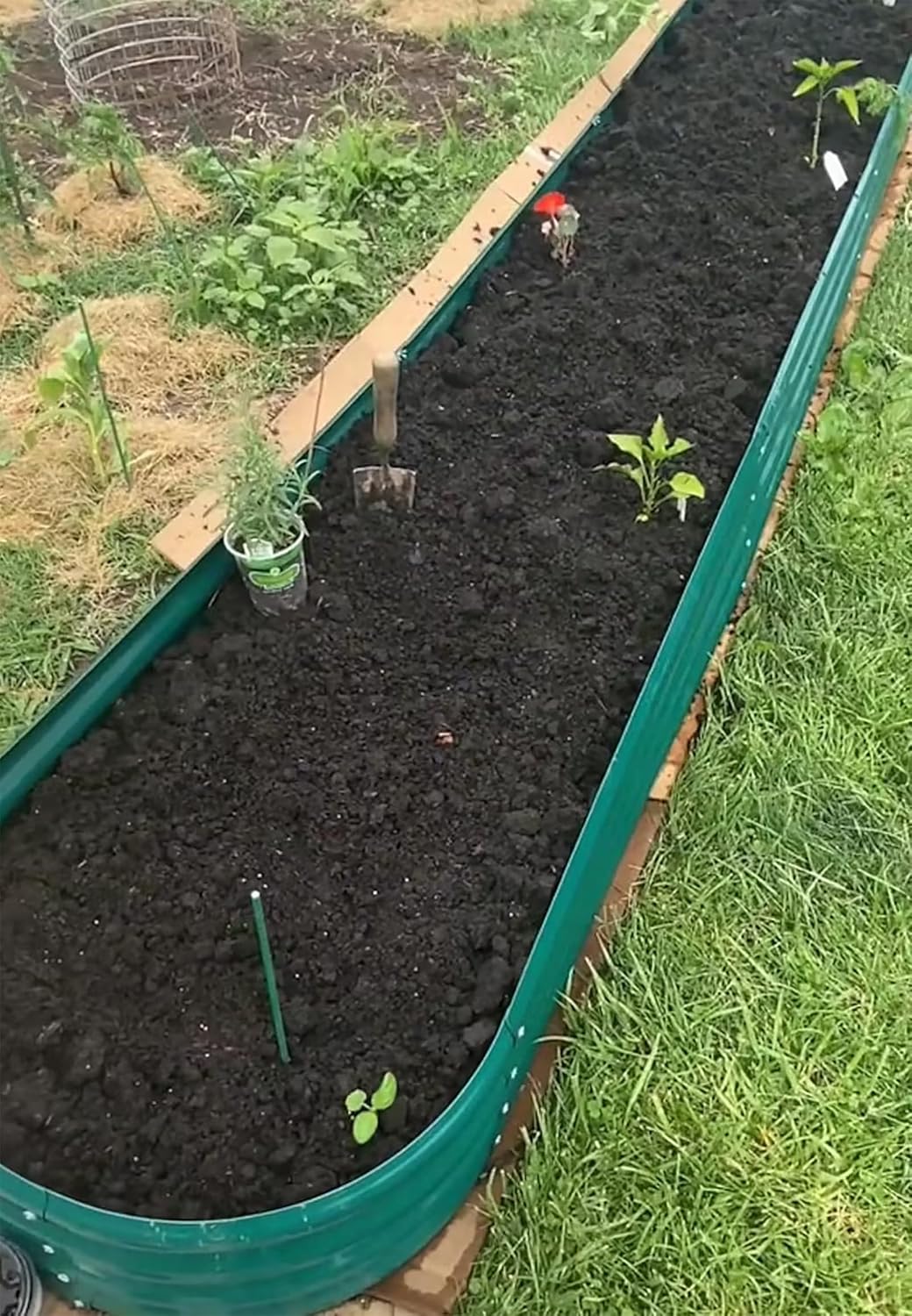 12x2x1ft Galvanized Raised Garden Bed, 12" Tall Metal Raised Beds for Gardening Kit, Bottomless Above Ground Planter Boxes for Outdoor Plants Vegetables, Flowers, Herbs, Fruits, Rust Resistant, Green