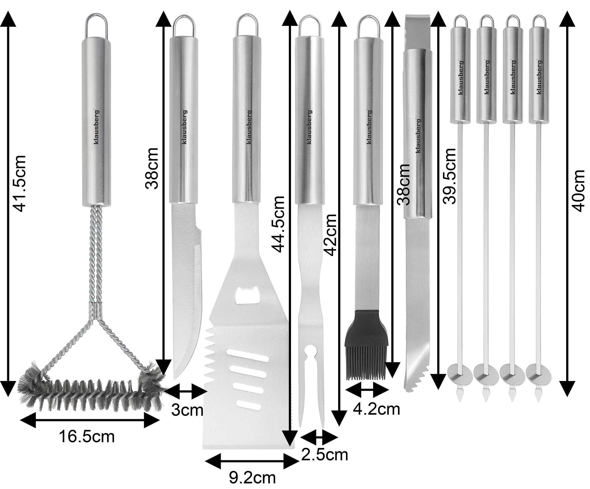 KLAUSBERG KB-7901 - Set di posate per barbecue, 10 pezzi