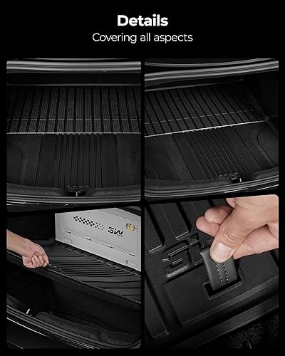 Miniatura 138 de 3W – Tapetes compatibles con Tesla Model Y 2020-2024 y 2025 (no para Juniper), tapetes TPE para todo tipo de clima y revestimiento para maletero