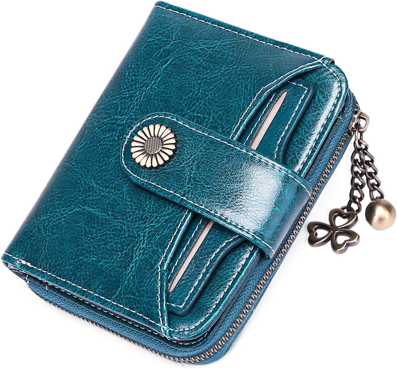 Women's Genuine Leather Bifold Wallet, Popular, Fashionable, Good Texture, RFID & Magnetic Skimming Prevention (with Coin Purse), 1 piece