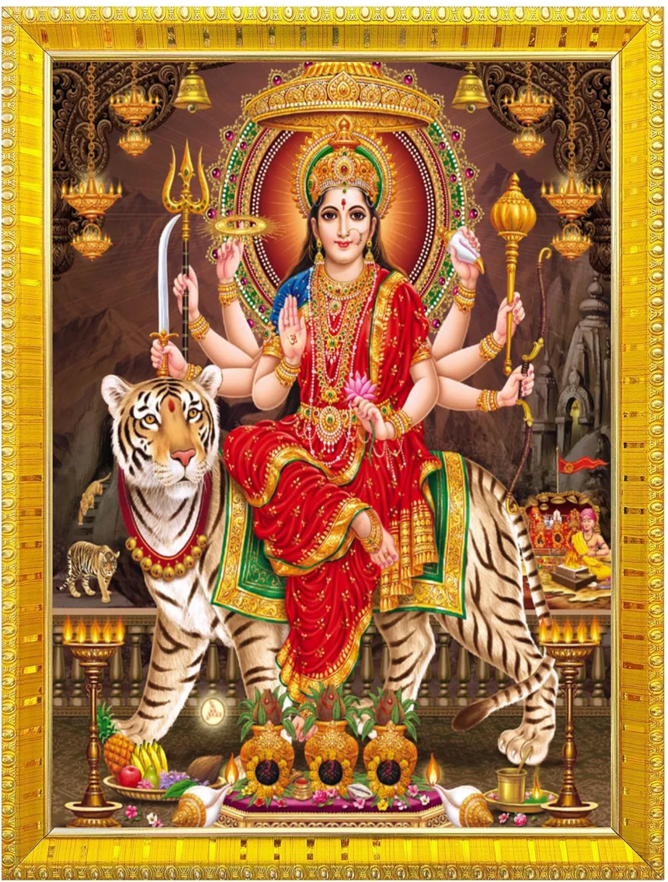 NOKKES Sherawali maa veshno maa durga maa photo Golden 5X7 Inch Photo Frame_AQW13 (B0D1GKNXWK) Amazon Price History, Amazon Price Tracker