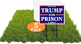 Eco Trump For Prison 2024 political Biden 5 Double Sided 12x16 in Yard Road Sign w/Stand