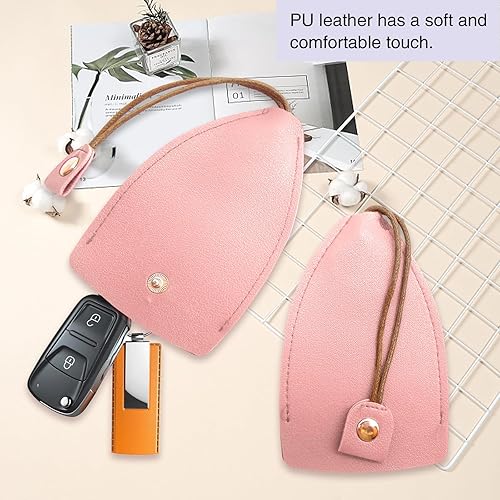 Miniatura 4 de awlbed 2 bolsas creativas de poliuretano para llaves de automóvil, funda de almacenamiento de gran capacidad con gancho, universal para la mayoría