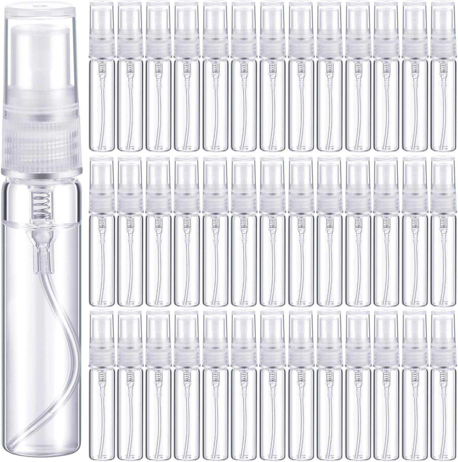 300Pcs Mini Spray Bottles 5ml Clear Refillable Glass Perfume Bottles Fragrance Fragrance Monster Perfume Atomizer Glass Empty Travel Cologne Sprayer Pocket Perfume Dispenser Refillable Container