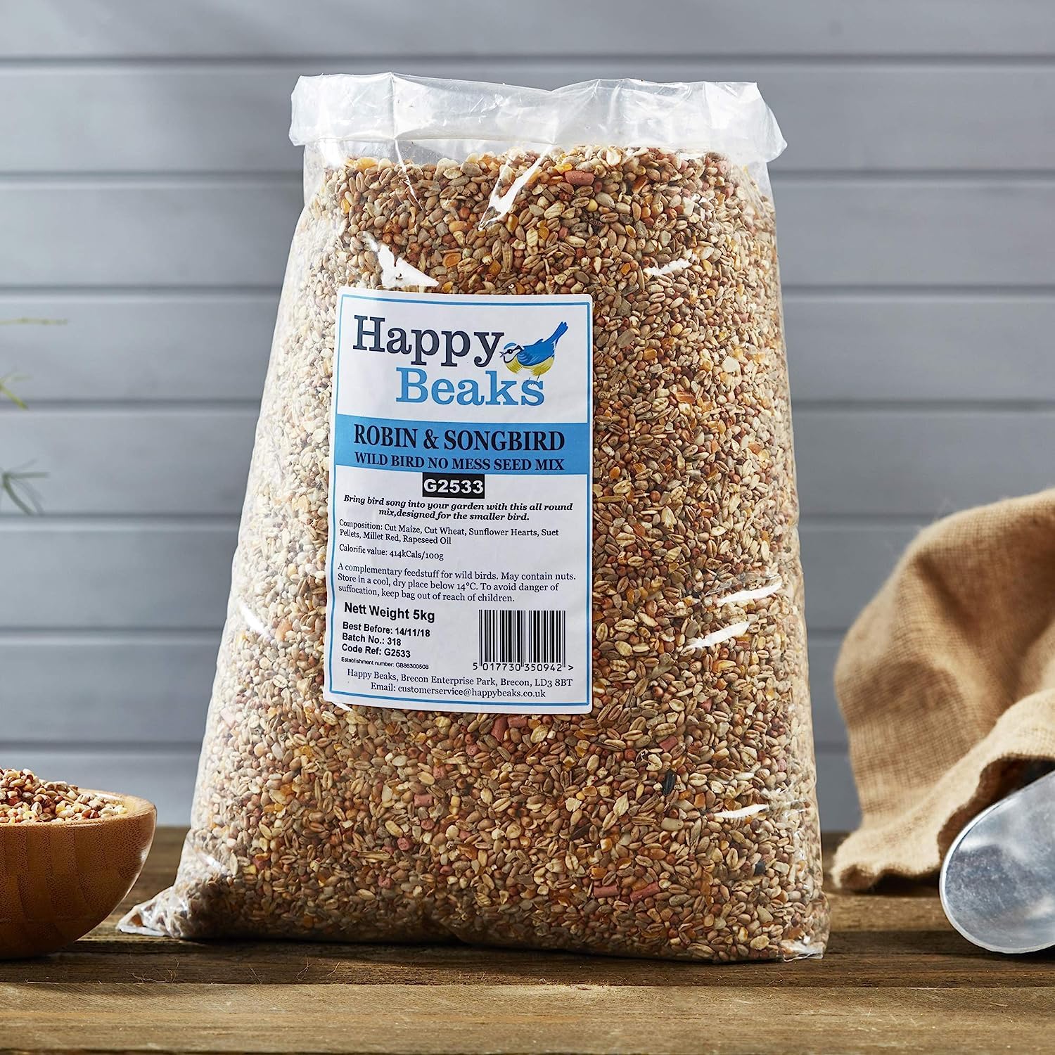 Wild Bird Robin & Songbird Food No Mess Seed Mix High Energy Premium Feed for Wild Birds (14kg)