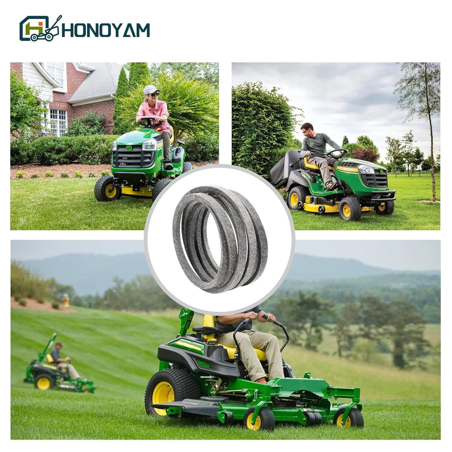 GX21395 Mower Belt 5/8" x 161.75" Replacement for John-Deere 190C D170 E180 G110 LA150 LA175 with 54 inch Deck