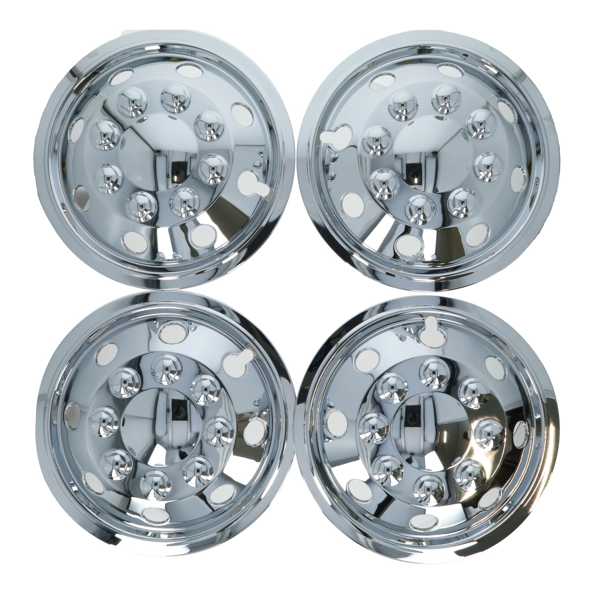 Carpoint 2210205 Jeu d'Enjoliveurs de Roues 14 Chrome Jantes Bombées, 4 pièces, Argent