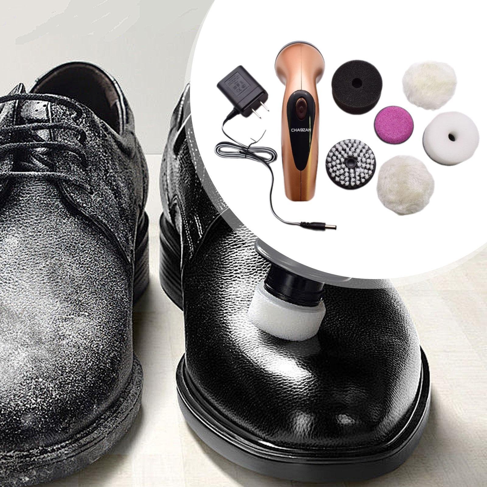 Ensemble de Brosses à Chaussures électriques Comprenant Une Unité Portable, Une Brosse de Cirage Automatique, Un Dépoussiéreur et Un Kit D'entreti