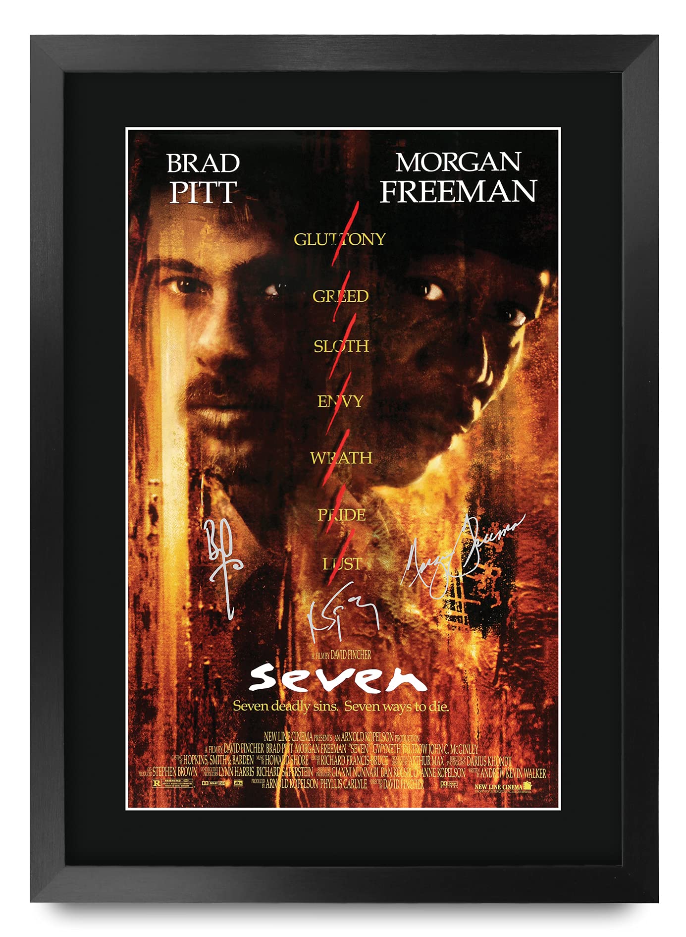 Affiche photo signée Brad Pitt A3 encadré Cadeaux imprimés autographe