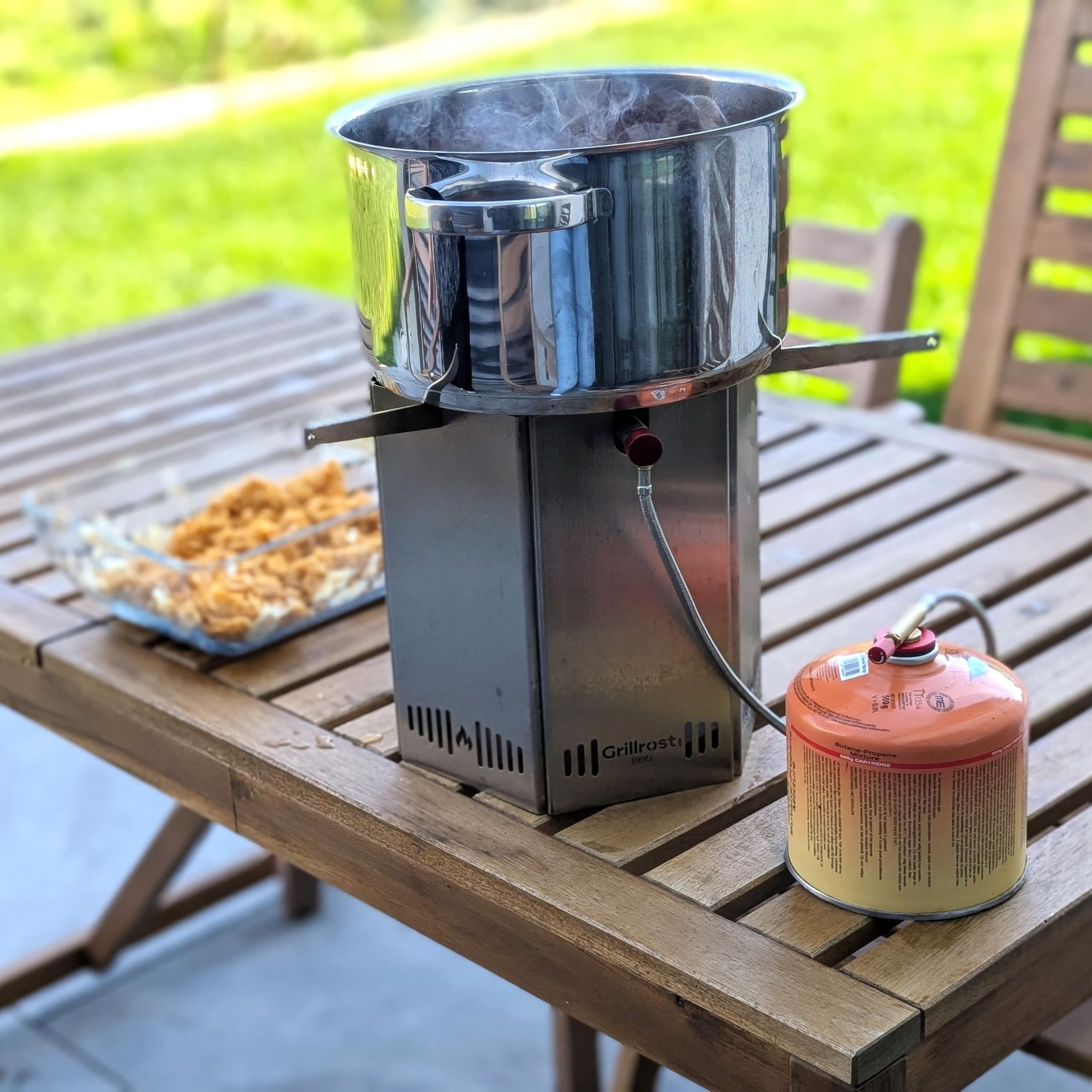 Camping-Feuerplatte aus Edelstahl steckbar - Original Grillrost.com