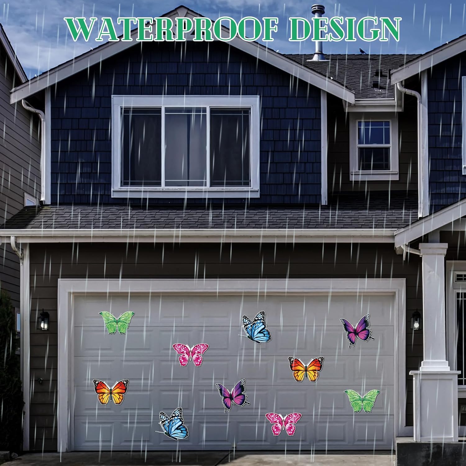 Crtiin 10 Pcs 12 Inch Butterfly Garage Door Magnets Magnetic Decor Butterfly Door Decorations Car Magnet Sticker for Refrigerator Decor