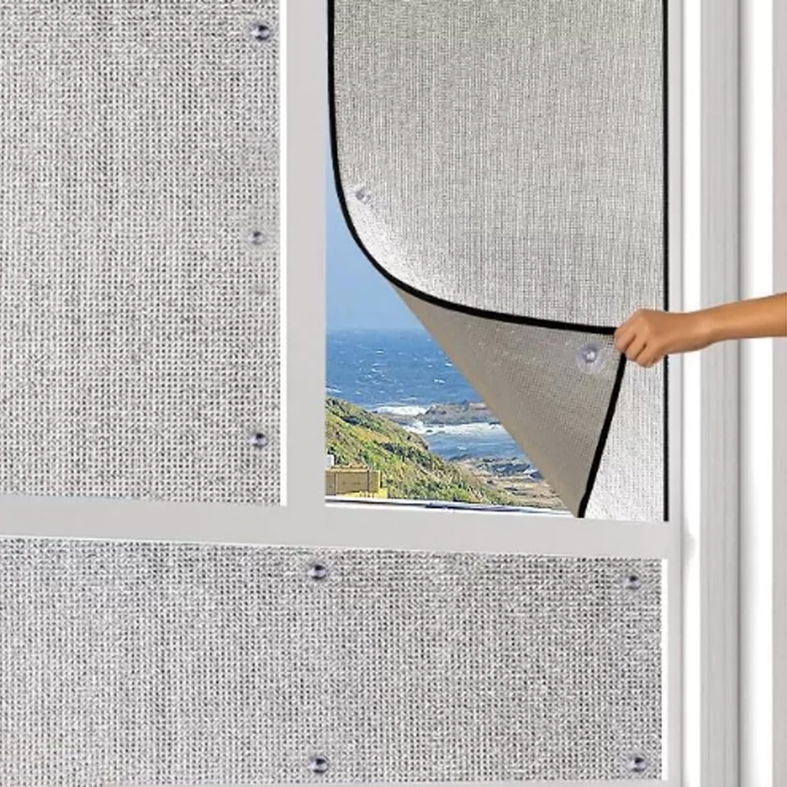 Window Aluminum Foil Sunscreen Film,Thermal Insulation Reflective Film,Sun Protection Foil,Total Blackout Window Tint,Privacy Protection Glass Sticker,for Home Office,8mm (40x50cm)