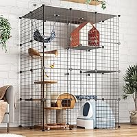 Oneluck 4-Tier 55 Inch Extra Large DIY Cat Playpen Cage - Detachable Metal Kennel for 1-2 Cats, Customizable Exercise Enclosure